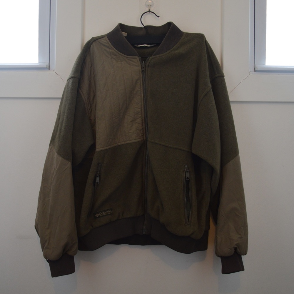 Men's Columbia Two-Toned Tan/ Green Bomber Jacket